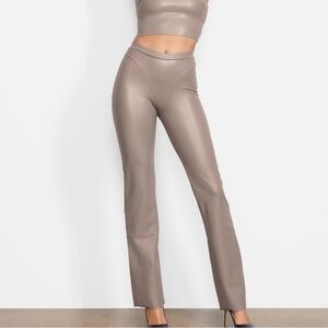 Skims faux leather boot cut pants cement